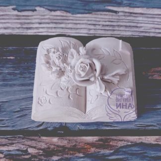 Гипсова фигурка Книга с цветя